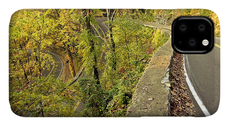 W Road iPhone 11 Case featuring the photograph W Road in Autumn by Tom and Pat Cory