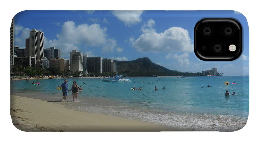 Water iPhone 11 Case featuring the photograph Waikiki Beach by Jimmy Hatzi