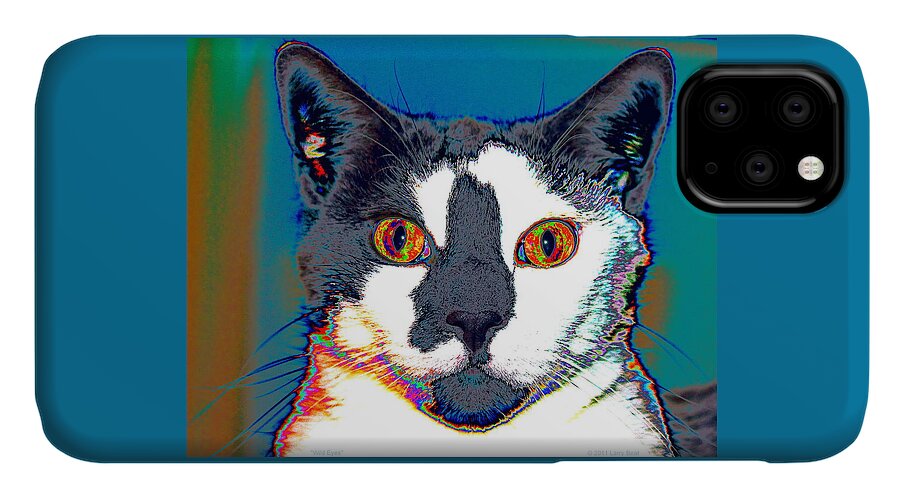 Wild iPhone 11 Case featuring the digital art Wild Eyes by Larry Beat