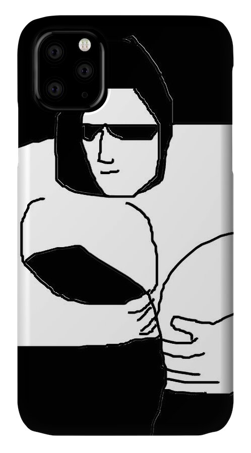 Digital Drawing iPhone 11 Case featuring the photograph Woman In Black Sheets In Shades by Doug Duffey
