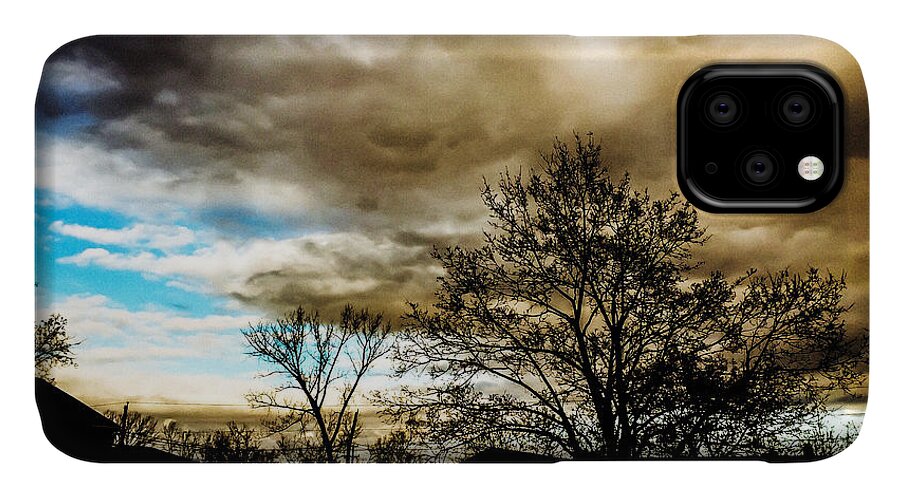 Photograph iPhone 11 Case featuring the mixed media Storm Coming by MaryLee Parker