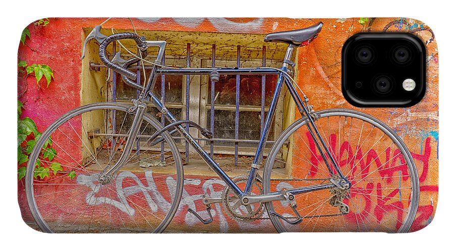 Wall iPhone 11 Case featuring the photograph Bicycles #2 by Uri Baruch