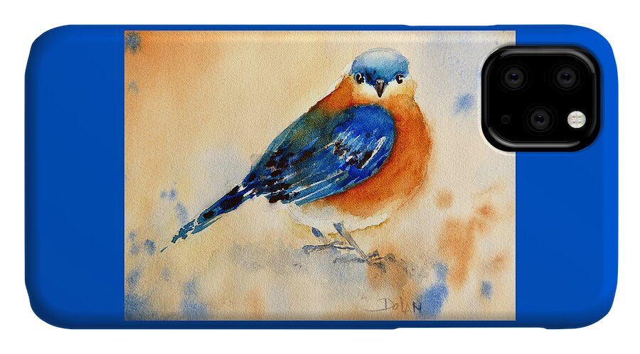 Bluebird iPhone 11 Case featuring the painting Bluebird #3 by Pat Dolan