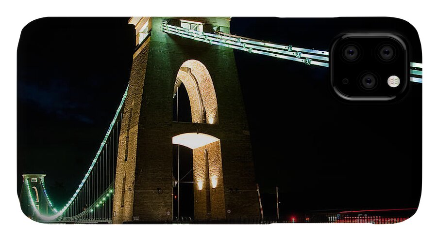 Suspension Bridge iPhone 11 Case featuring the photograph Clifton Suspension Bridge, Bristol. #1 by Colin Rayner
