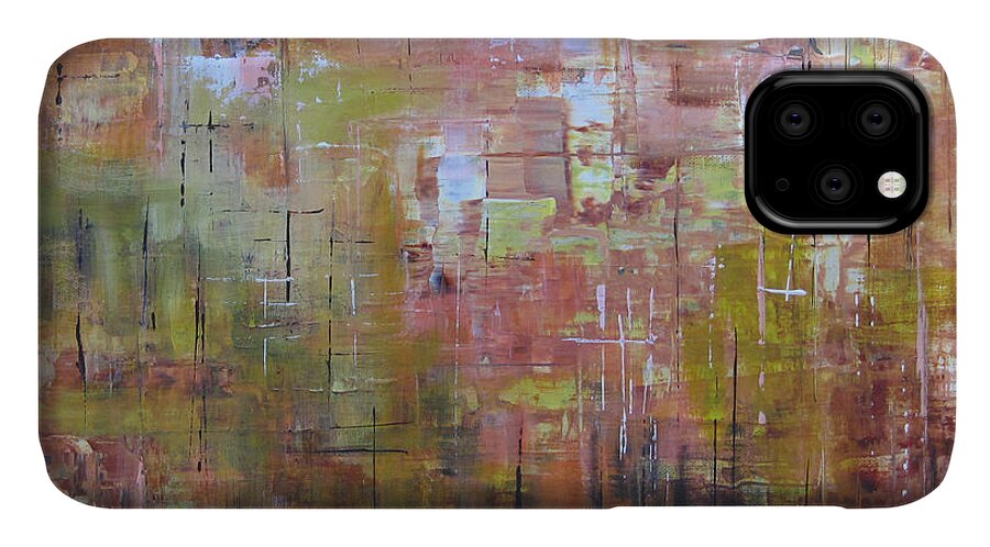 Squares iPhone 11 Case featuring the painting Communicate #1 by Roberta Rotunda