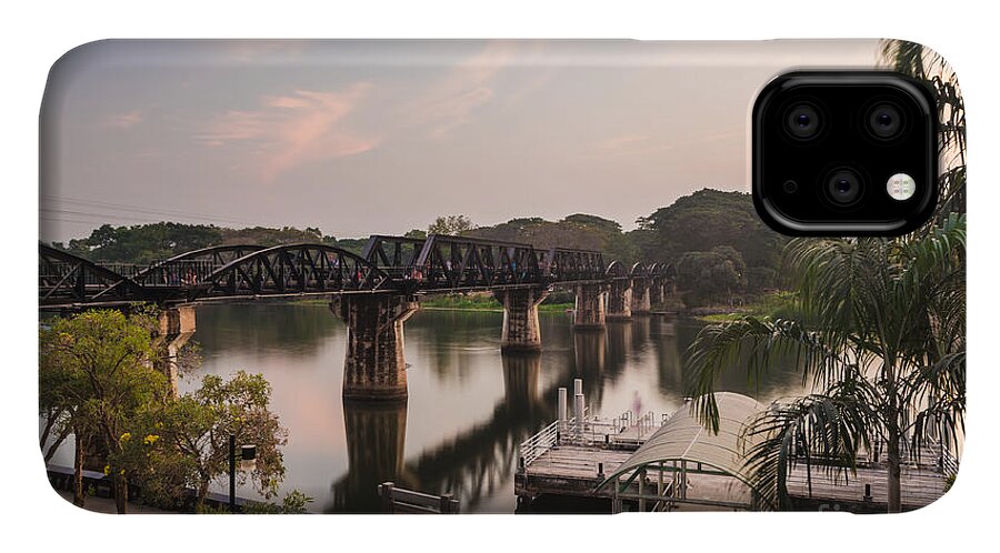 Kanchanaburi iPhone 11 Case featuring the photograph River Kwai bridge #1 by Didier Marti
