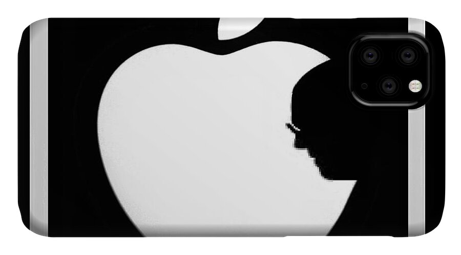 Black And White iPhone 11 Case featuring the photograph Steve Jobs Apple #3 by Rob Hans