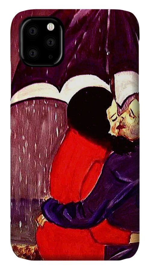 Lovers iPhone 11 Case featuring the painting Talking in Tongues by Rusty Gladdish