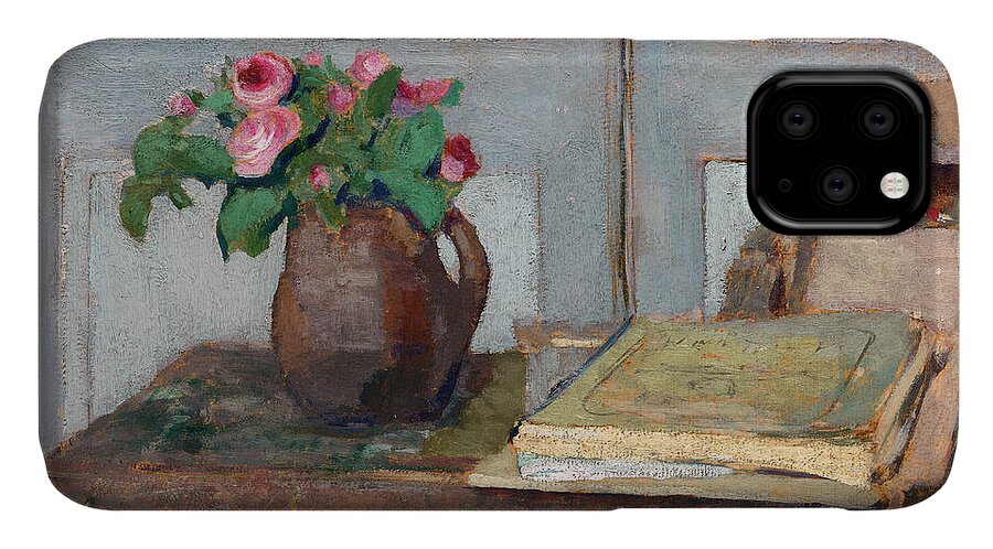 Vuillard iPhone 11 Case featuring the painting The Artist's Paint Box and Moss Roses #1 by Edouard Vuillard