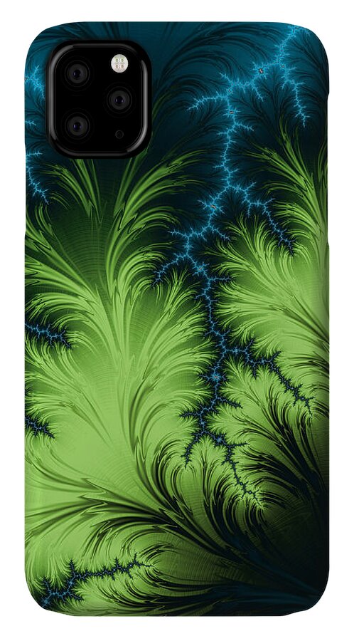 Abstract iPhone 11 Case featuring the digital art Thunder Storm by Michele A Loftus