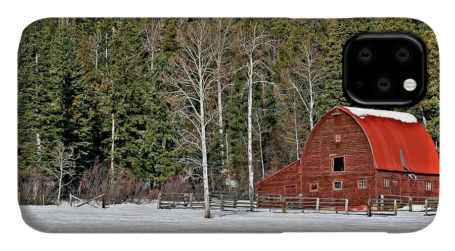 Barn iPhone 11 Case featuring the photograph Winter Barn #1 by Ronnie And Frances Howard