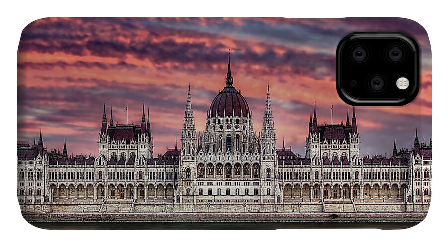 Budapest iPhone 11 Case featuring the photograph Pink Parliament by Peter Kennett