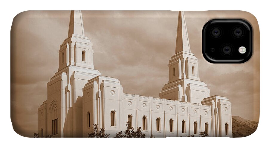 Lds iPhone 11 Case featuring the photograph Brigham City LDS Temple #3 by Nathan Abbott