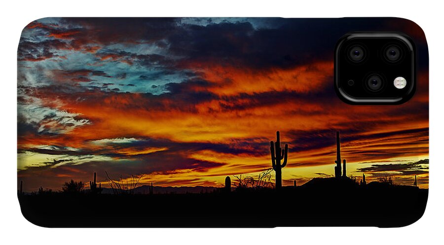 Sunset iPhone 11 Case featuring the photograph Fire Sky #3 by Saija Lehtonen
