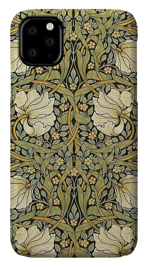 William Morris iPhone 11 Case featuring the painting Pimpernel #1 by William Morris