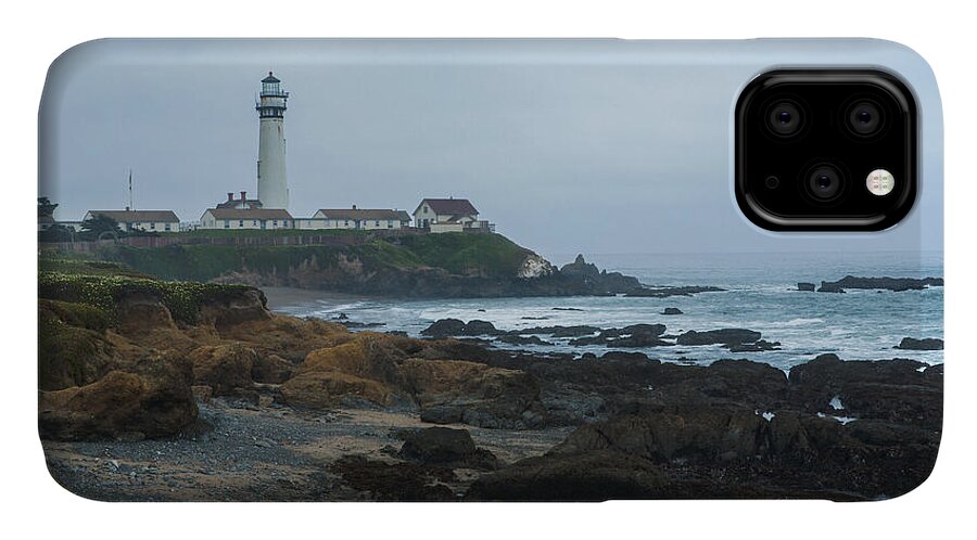 Pidgeon Point Lighthouse iPhone 11 Case featuring the photograph A Cloudy Day at Pigeon Point by Bryant Coffey
