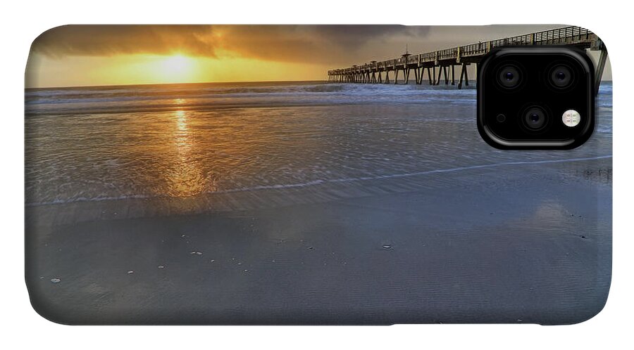Florida iPhone 11 Case featuring the photograph A Jacksonville Beach Sunrise - Florida - Ocean - Pier by Jason Politte