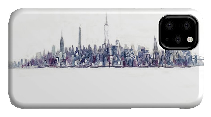 Prints iPhone 11 Case featuring the painting A New Year In Manhattan by Jack Diamond