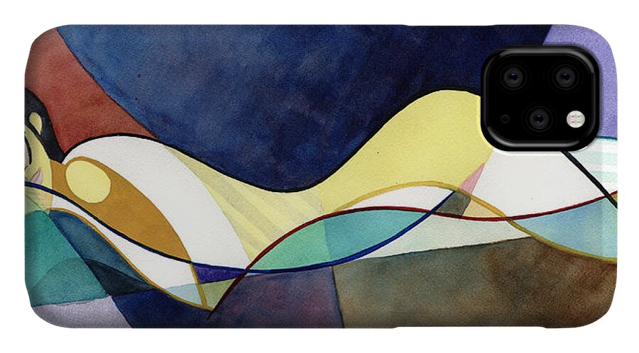 Nude iPhone 11 Case featuring the painting A Soothing Sleep by David Ralph