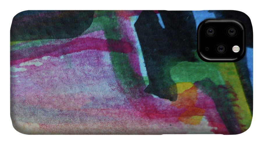 Katerina Stamatelos iPhone 11 Case featuring the painting Abstract-25 by Katerina Stamatelos