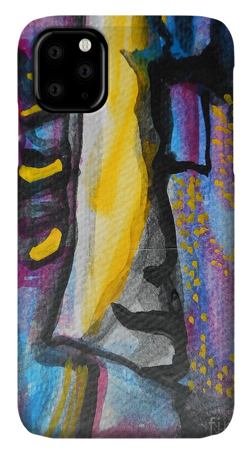 Katerina Stamatelos iPhone 11 Case featuring the painting Abstract-8 by Katerina Stamatelos