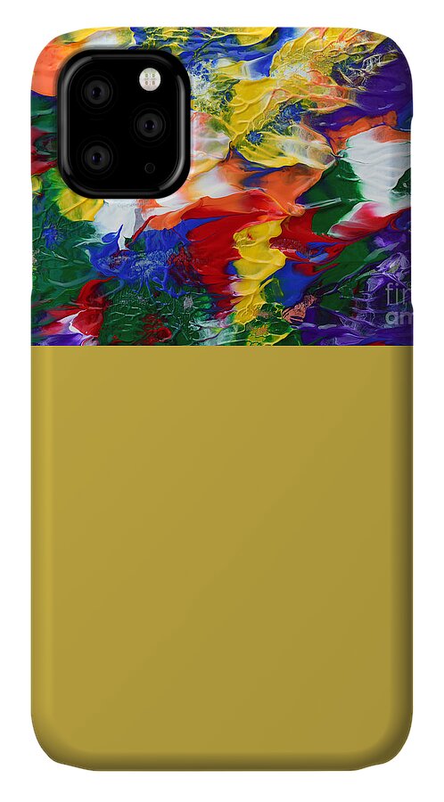 Martha iPhone 11 Case featuring the painting Abstract Series A1015AP by Mas Art Studio