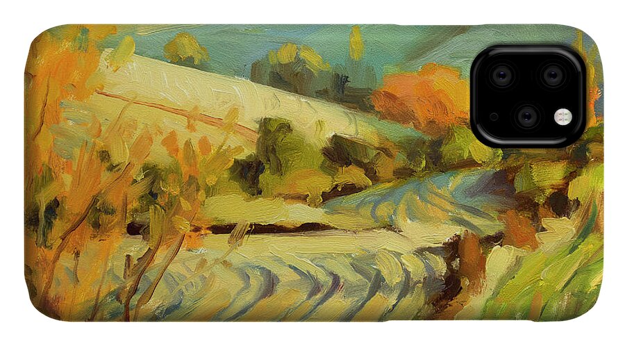 Country iPhone 11 Case featuring the painting After Harvest by Steve Henderson