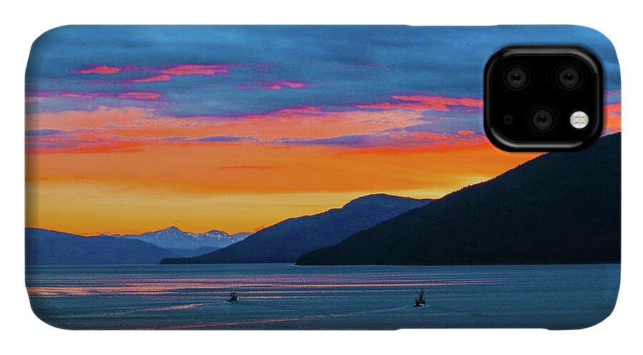 Sunset iPhone 11 Case featuring the photograph Alaska Fishermans Sunset by Jason Brooks