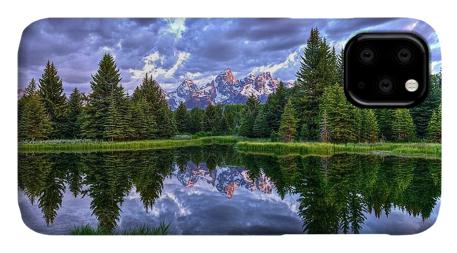 Grand Teton National Park iPhone 11 Case featuring the photograph Alpenglow in the Tetons by Don Mercer