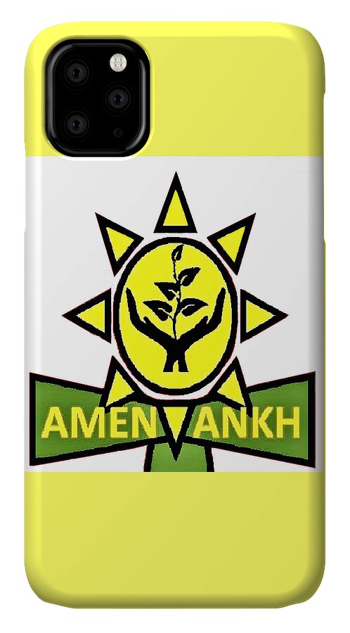 Graphic Design iPhone 11 Case featuring the tapestry - textile Amen Ankh by Adenike AmenRa