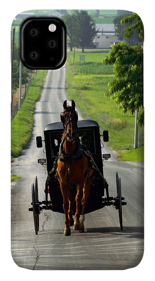 Lawrence iPhone 11 Case featuring the photograph Amish Morning Commute by Lawrence Boothby