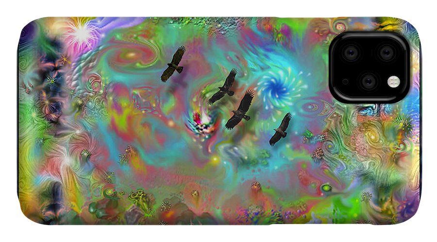 Astral iPhone 11 Case featuring the digital art Astral vision by Leonard Rubins