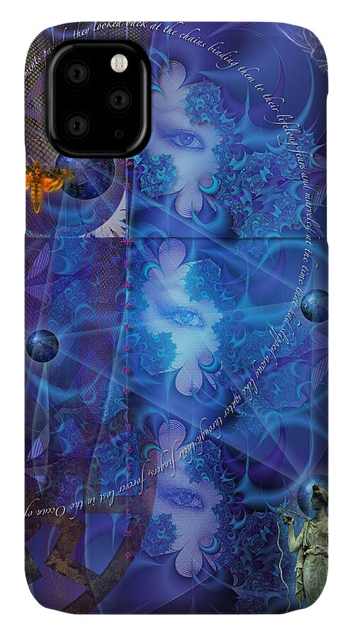 Fates iPhone 11 Case featuring the digital art Atropos' Lament by Kenneth Armand Johnson