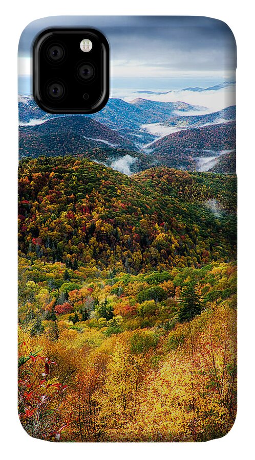 Mountains iPhone 11 Case featuring the photograph Autumn Foliage On Blue Ridge Parkway Near Maggie Valley North Ca by Alex Grichenko