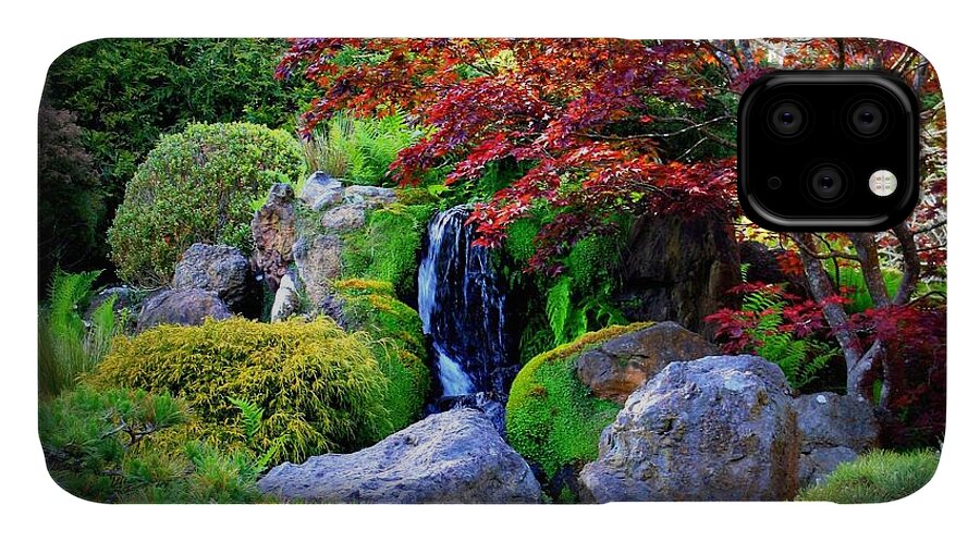 Autumn Waterfall iPhone 11 Case featuring the photograph Autumn Waterfall by Carol Groenen