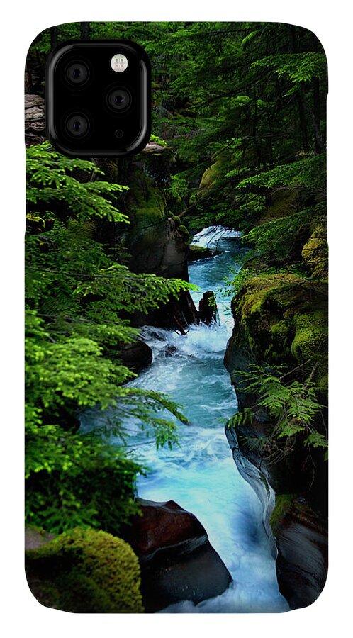 Waterfalls iPhone 11 Case featuring the photograph Avalanche Creek Waterfalls by David Chasey