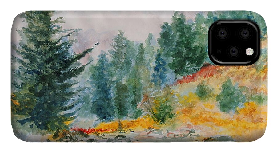 Landscape iPhone 11 Case featuring the painting Afternoon in the Backcountry by Andrew Gillette