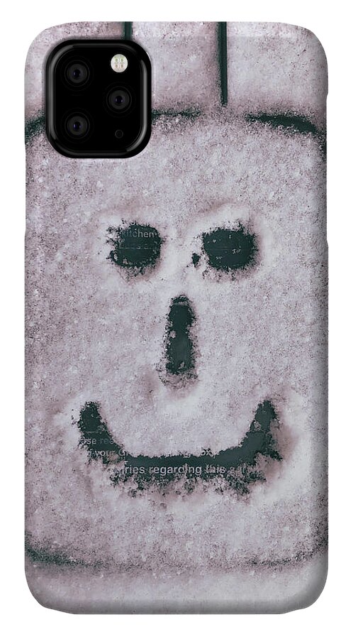 Smile iPhone 11 Case featuring the photograph Bad weather, good face by Pedro Fernandez