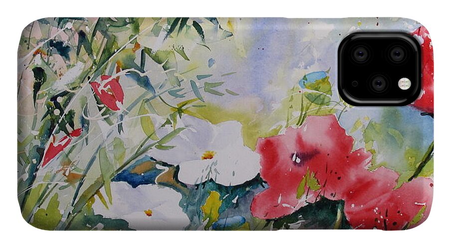 Landscape iPhone 11 Case featuring the painting Bamboo Forest by John Nussbaum