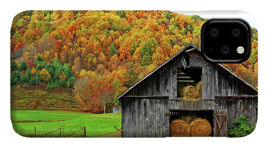 Fall iPhone 11 Case featuring the photograph Barntifull by Dale R Carlson