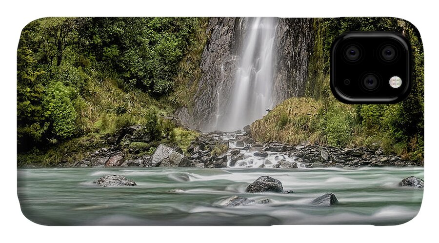 Waterfall iPhone 11 Case featuring the photograph Base of the Falls by Catherine Reading