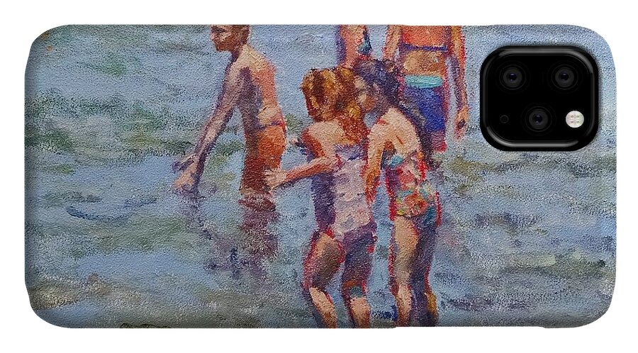 Impressionism iPhone 11 Case featuring the painting Best Friends by Michael Camp