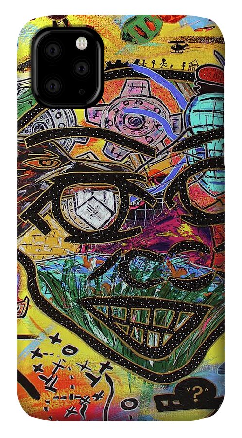 Acrylic iPhone 11 Case featuring the painting Big Games by Odalo Wasikhongo