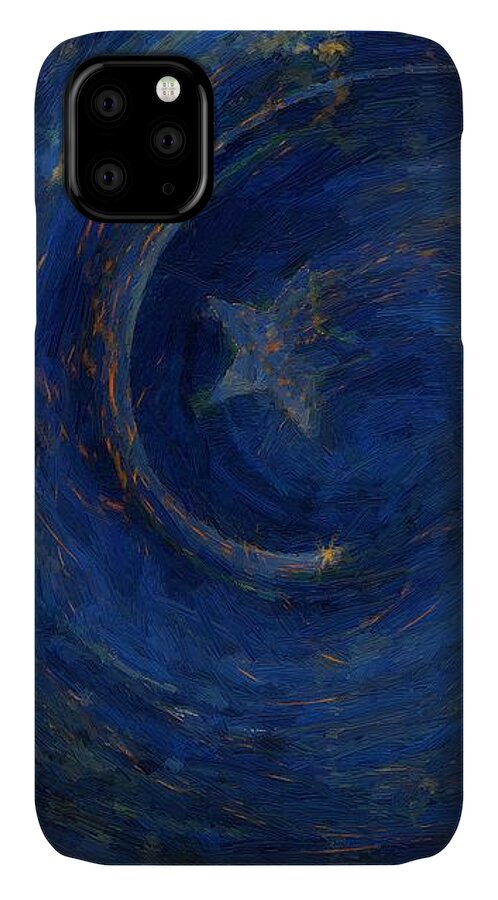 Stars iPhone 11 Case featuring the painting Birthed in Stars by RC DeWinter