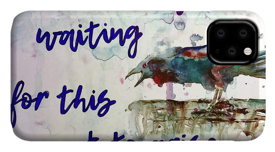 Blackbird iPhone 11 Case featuring the painting Blackbird by Diane Fujimoto