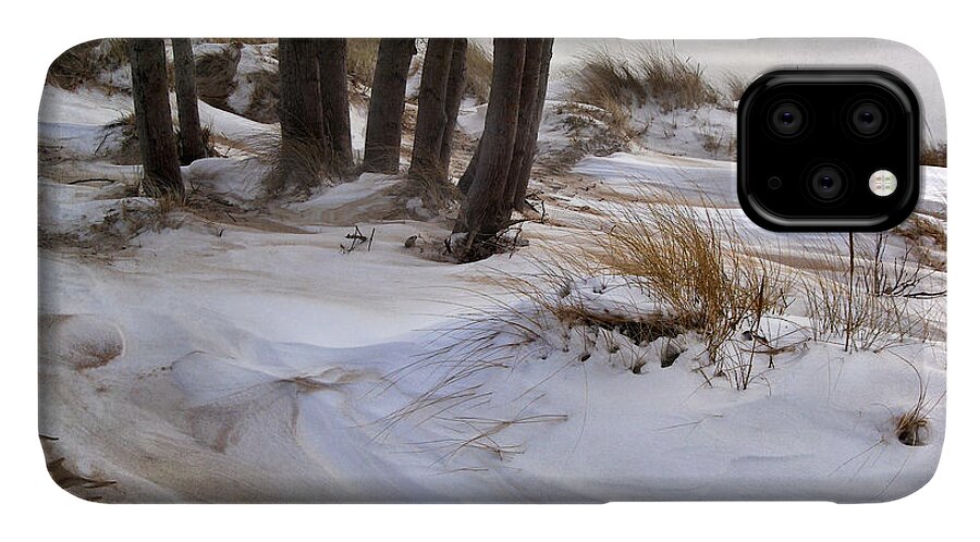 Snow iPhone 11 Case featuring the photograph Blending Sand and Snow by Kathi Mirto