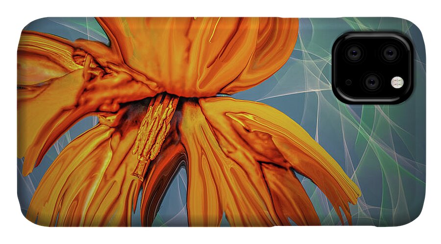 Blue And Yellow iPhone 11 Case featuring the digital art Blue And Yellow #h6 by Leif Sohlman