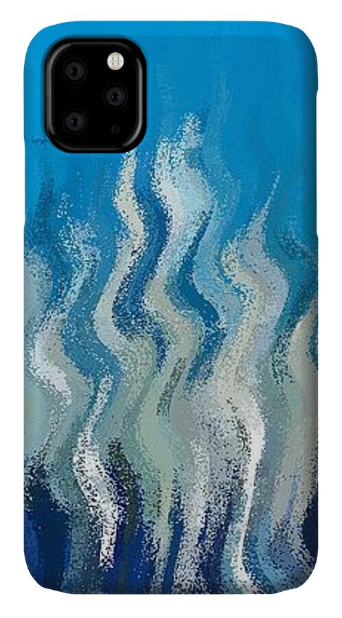 Blue iPhone 11 Case featuring the digital art Blue Mist by David Manlove