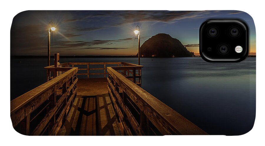 Morro Bay iPhone 11 Case featuring the photograph Blue Hour at Morro Bay by Tim Bryan
