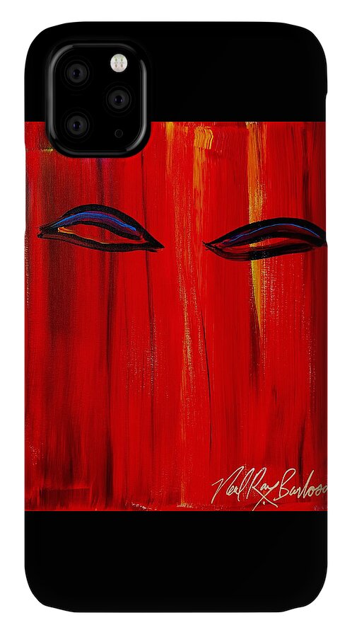 Bollywood iPhone 11 Case featuring the painting Bollywood eyes by Neal Barbosa